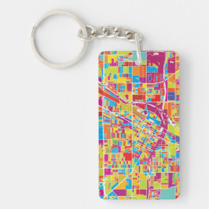 Colorful Las Vegas, Nevada Map Sleutelhanger