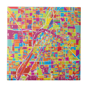 Colorful Las Vegas, Nevada Map Tegeltje