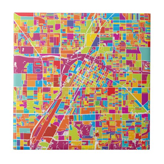Colorful Las Vegas, Nevada Map Tegeltje (Voorkant)