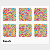 Colorful Las Vegas, Nevada Map Vierkante Sticker (Vel)