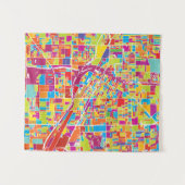 Colorful Las Vegas, Nevada Map Wandkleed (Voorkant (horizontaal))