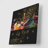 Colorful Las Vegas Skyline Vierkante Klok (Hoek)