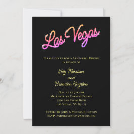 Colorful Las Vegas Sparkles Rehearsal Dinner Kaart