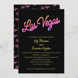Colorful Las Vegas Sparkles Wedding Invitation Kaart