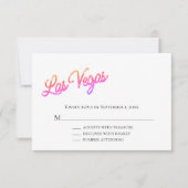 Colorful Las Vegas Sparkles Wedding RSVP Kaart (Voorkant)