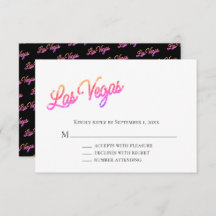 Colorful Las Vegas Sparkles Wedding RSVP