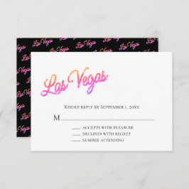 Colorful Las Vegas Sparkles Wedding RSVP Kaart