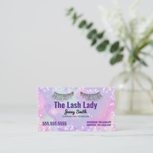 Colorful Lash Tech Visitekaartje (Staand voorkant)
