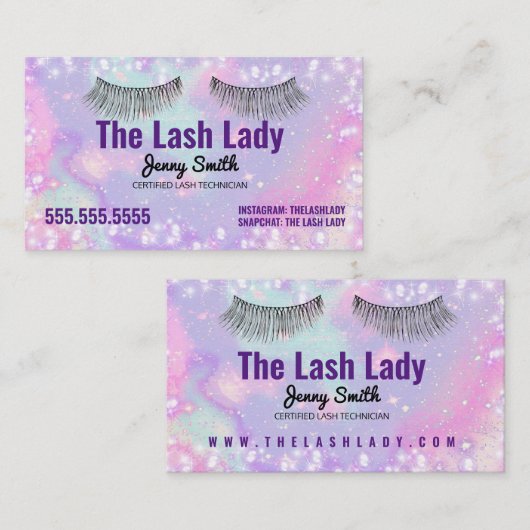 Colorful Lash Tech Visitekaartje (Voorkant / Achterkant)
