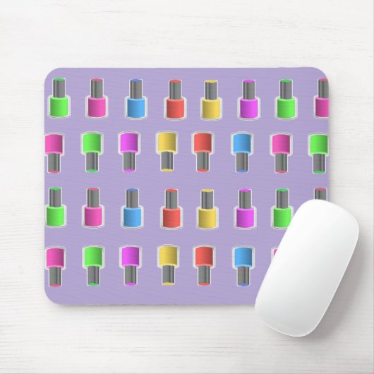 Colorful Lavender Nail Poolse flessen Mousepad Muismat (Met muis)