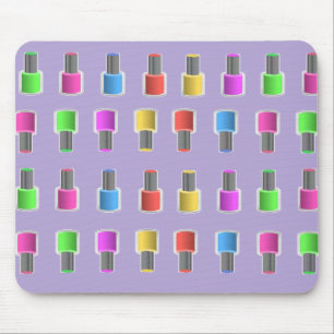 Colorful Lavender Nail Poolse flessen Mousepad Muismat