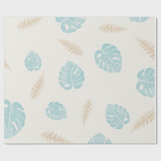 Colorful Leaf Floral Pattern Cadeaupapier (Vlak)
