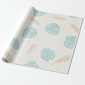 Colorful Leaf Floral Pattern Cadeaupapier (Uitgerold)