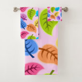 Colorful Leaf Pattern Bad Handdoek (Insitu)