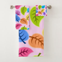 Colorful Leaf Pattern Bad Handdoek