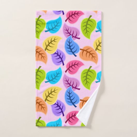 Colorful Leaf Pattern Bad Handdoek (Handdoek)