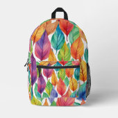 Colorful Leaf Pattern Bedrukte Rugzak (Voorkant)