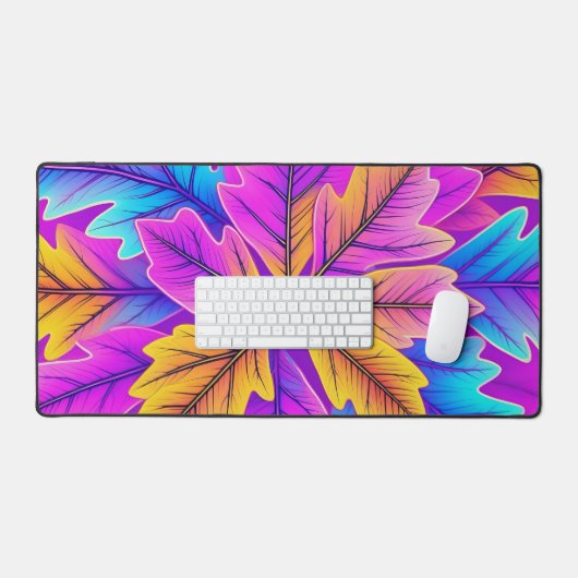 Colorful Leaf Pattern Bureaumat (Keyboard & Muis)