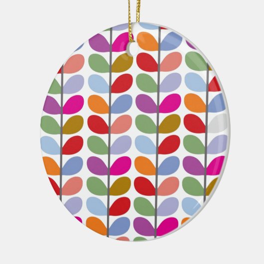 Colorful Leaf Pattern Keramisch Ornament (Links)
