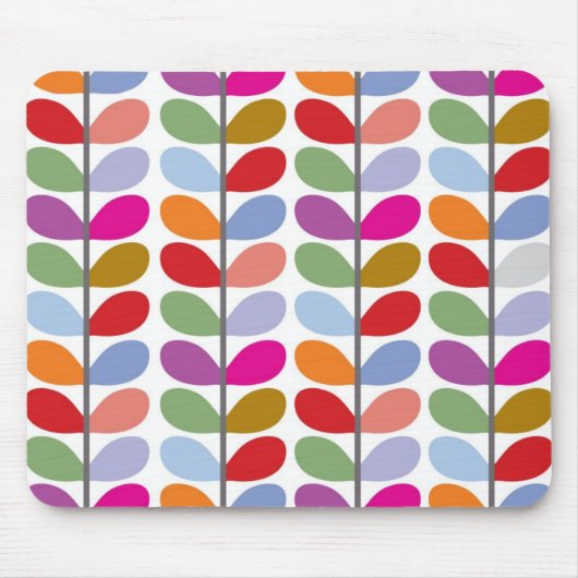 Colorful Leaf Pattern Muismat (Voorkant)