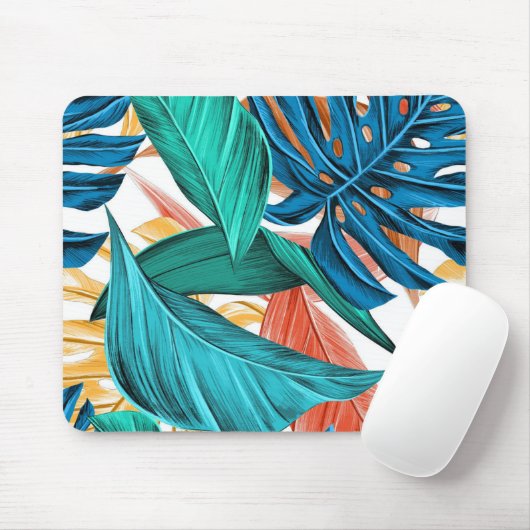Colorful Leaf Pattern Muismat (Met muis)