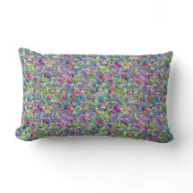Colorful Leaf Pattern Reversible Boho Sierkussen