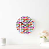 Colorful Leaf Pattern Ronde Klok (Huis)