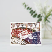 Colorful Leaping Hare Briefkaart (Staand voorkant)