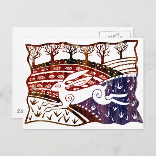 Colorful Leaping Hare Briefkaart (Voorkant / Achterkant)