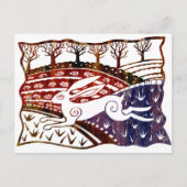 Colorful Leaping Hare Briefkaart (Voorkant)