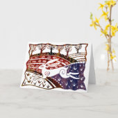 Colorful Leaping Hare Kaart (Gele Bloem)