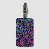 Colorful Leaves Feathers Waterverf Patroon Bagagelabel (Voorkant (verticaal))