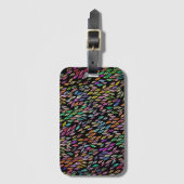 Colorful Leaves Feathers Waterverf Patroon Bagagelabel (Voorkant (verticaal))