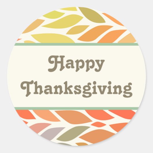 Colorful Leaves Happy Thanksgiving Sticker (Voorkant)