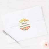 Colorful Leaves Happy Thanksgiving Sticker (Envelop)