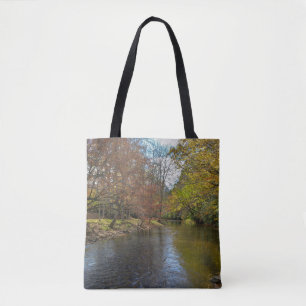 Colorful Leaves Herfst Reflections on Autumn Strea Tote Bag