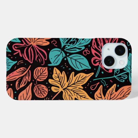 Colorful Leaves iPhone case (Achterkant (horizontaal))
