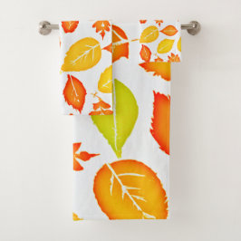 Colorful Leaves Pattern Bad Handdoek