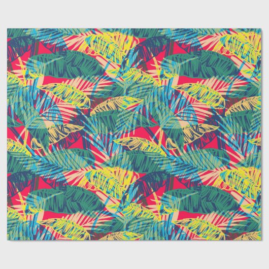 Colorful Leaves Pattern Cadeaupapier (Vlak)