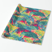 Colorful Leaves Pattern Cadeaupapier (Uitgerold)