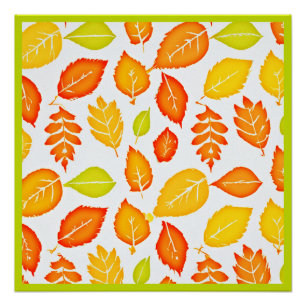 Colorful Leaves Pattern Perfect Poster