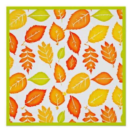 Colorful Leaves Pattern Perfect Poster (Voorkant)