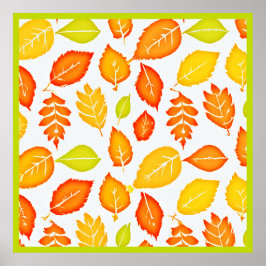 Colorful Leaves Pattern Poster