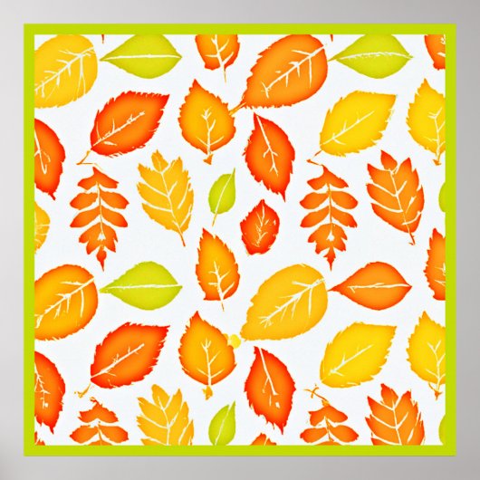 Colorful Leaves Pattern Poster (Voorkant)