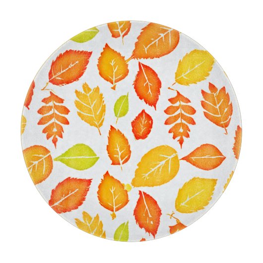 Colorful Leaves Pattern Snijplank (Voorkant)
