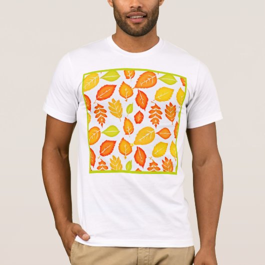Colorful Leaves Pattern T-shirt (Voorkant)