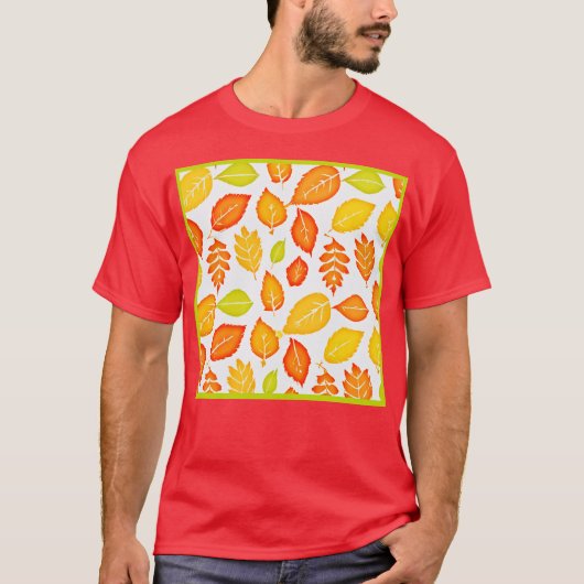 Colorful Leaves Pattern T-shirt (Voorkant)