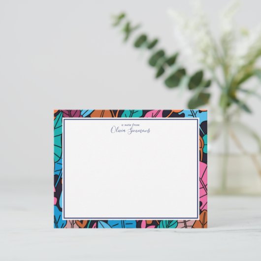 Colorful Leaves Personal Stationery Notitiekaartje (Staand voorkant)