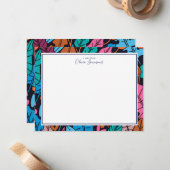 Colorful Leaves Personal Stationery Notitiekaartje (Voorkant / Achterkant in situ)