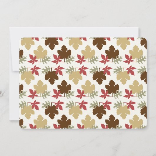Colorful Leaves Thanksgiving Dinner Holiday Party Kaart (Achterkant)